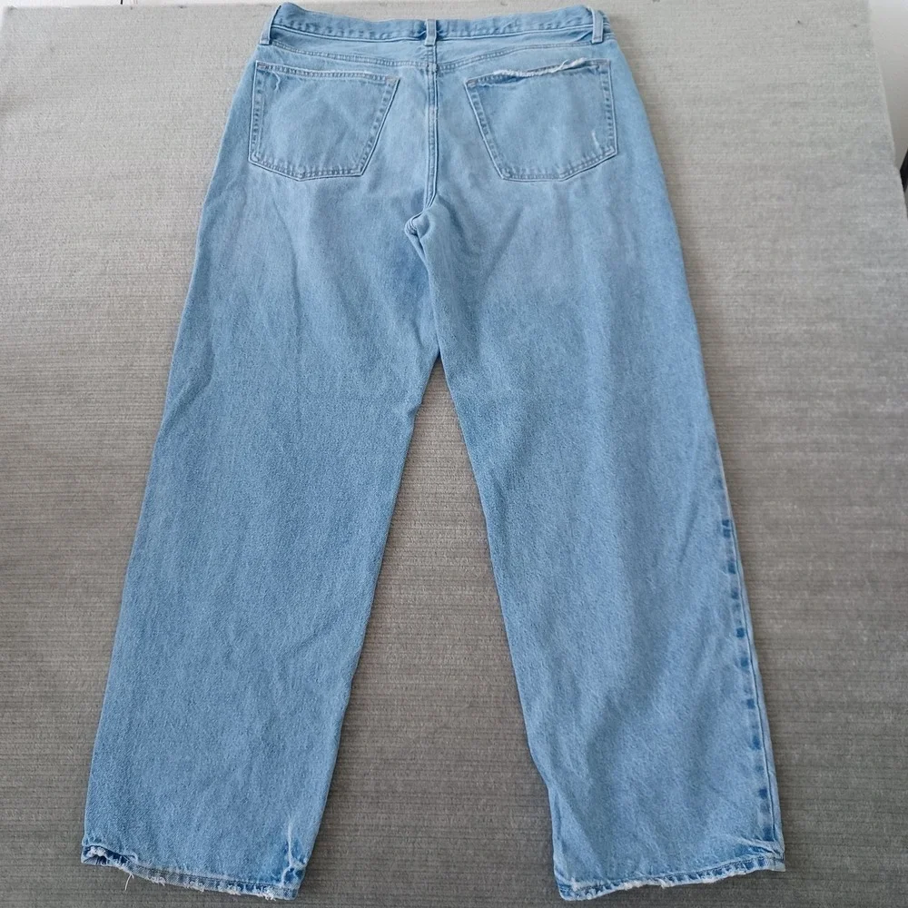 Universal‎ Thread Mid Rise 90s Womens 14 Lightwash Fly Button Rustic Baggy Jeans